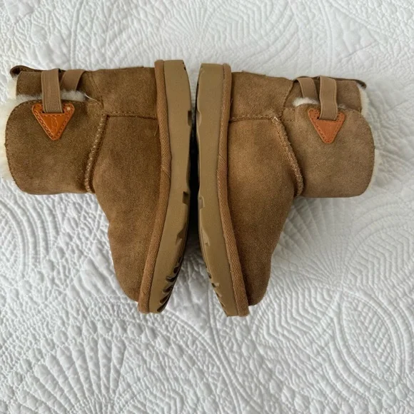 UGG Kids Mini Bailey Flex Boots Chestnut Suede Size 10 Shearling Warm - Picture 6 of 8